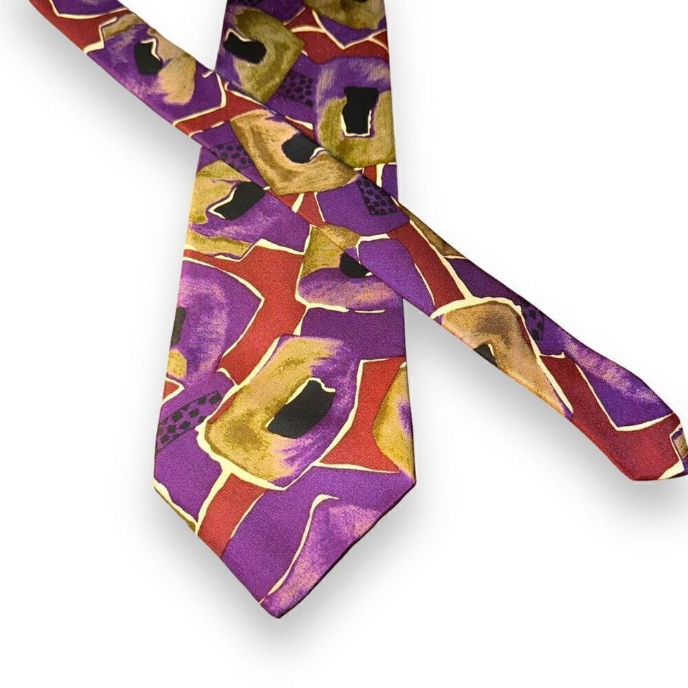 Robert Talbott Purple & Green Camo Handmade in USA Tie